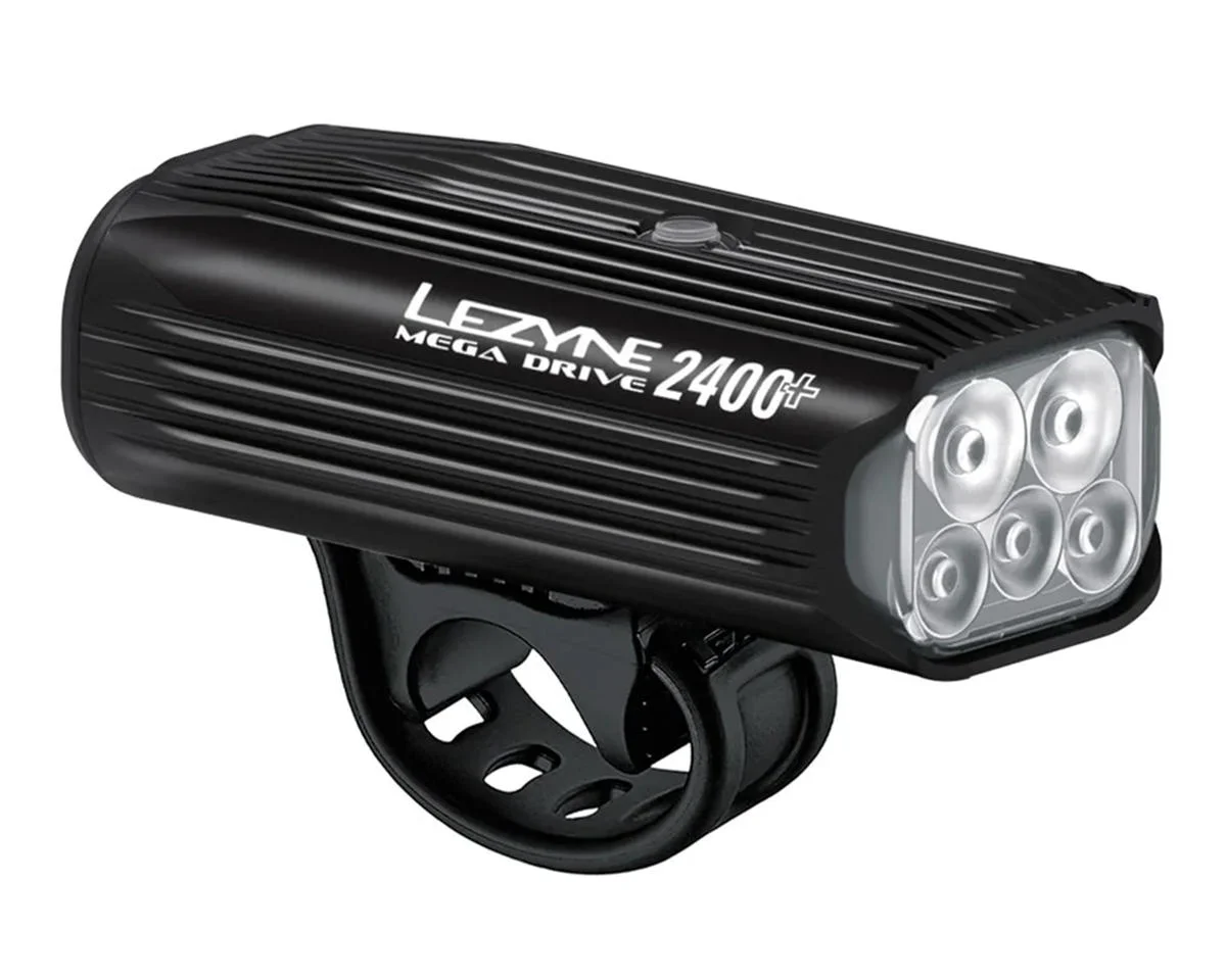 Lezyne Mega Drive 2400+ Headlight W/ Loaded Kit (Black) (2400 Lumens)